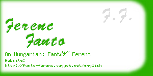 ferenc fanto business card